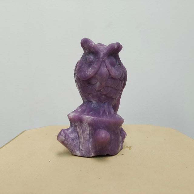 Lepidolite Owl Carving