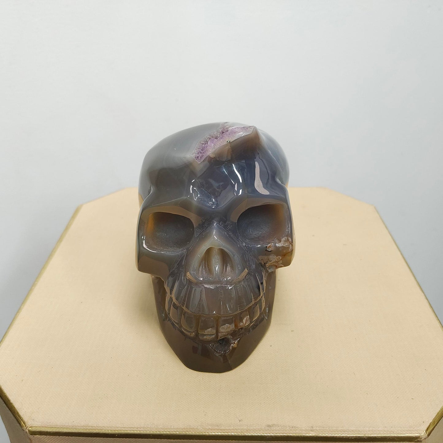 Amethyst Druzy Agate Skull
