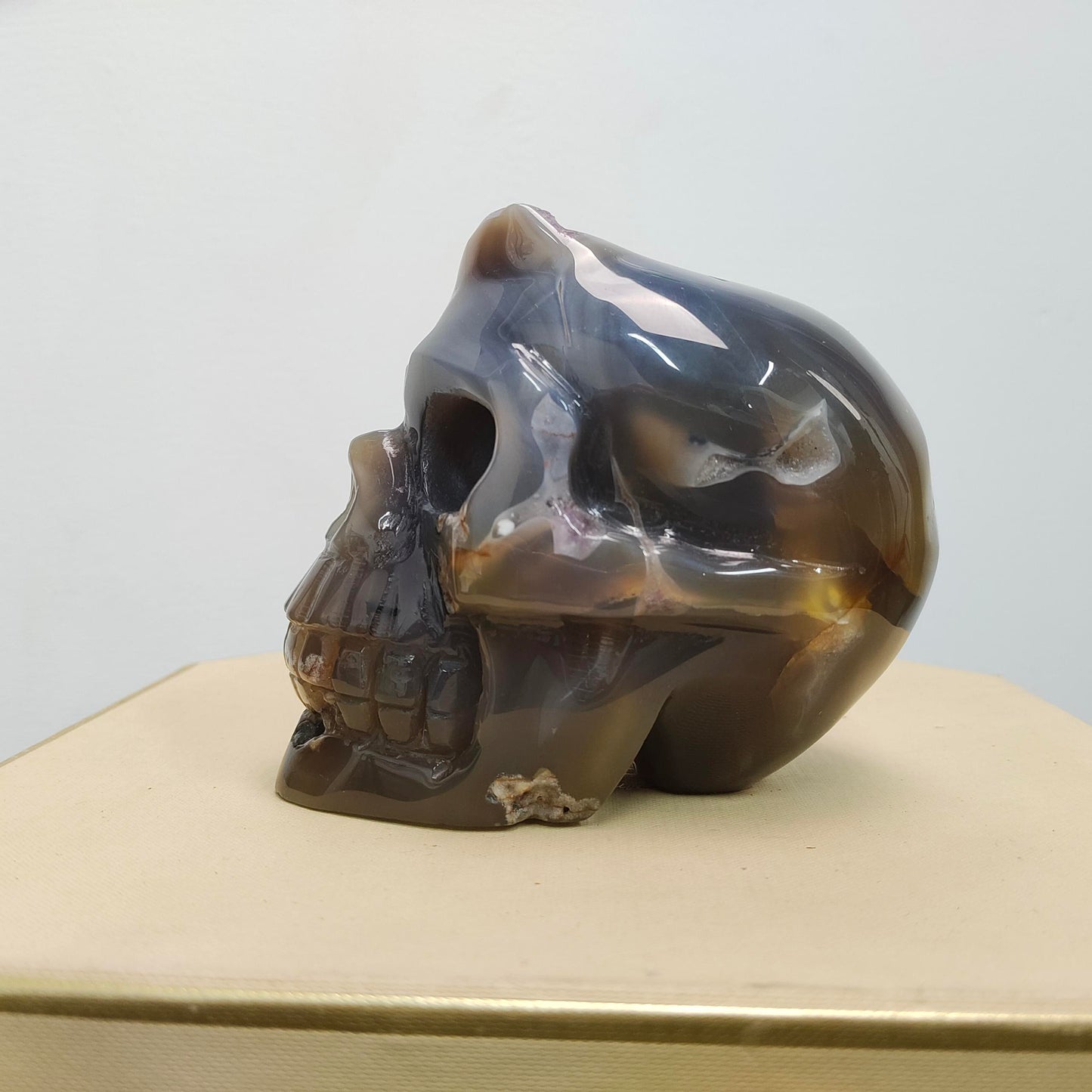 Amethyst Druzy Agate Skull