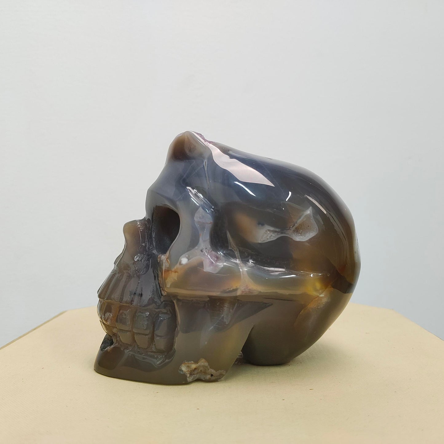 Amethyst Druzy Agate Skull