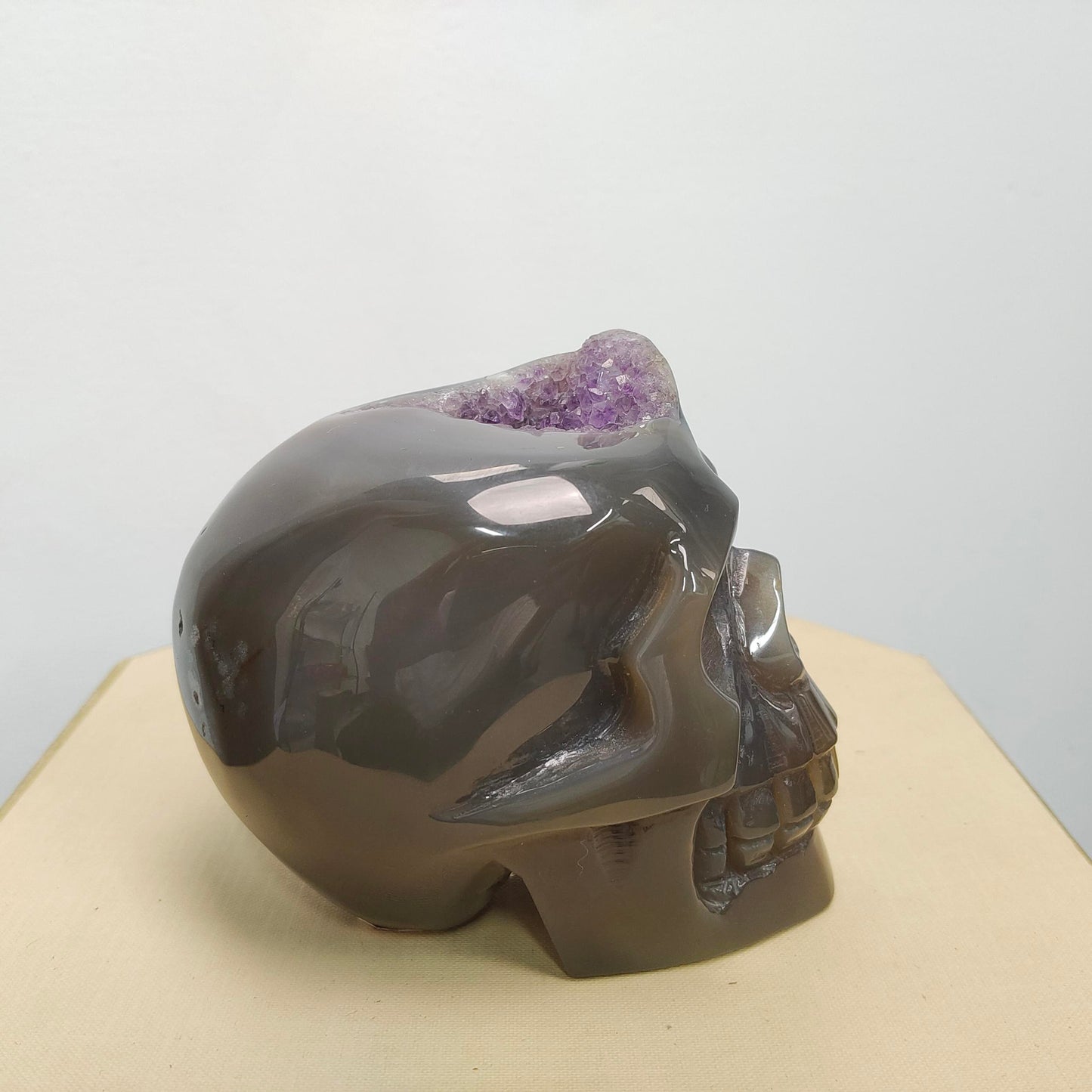 Amethyst Druzy Agate Skull