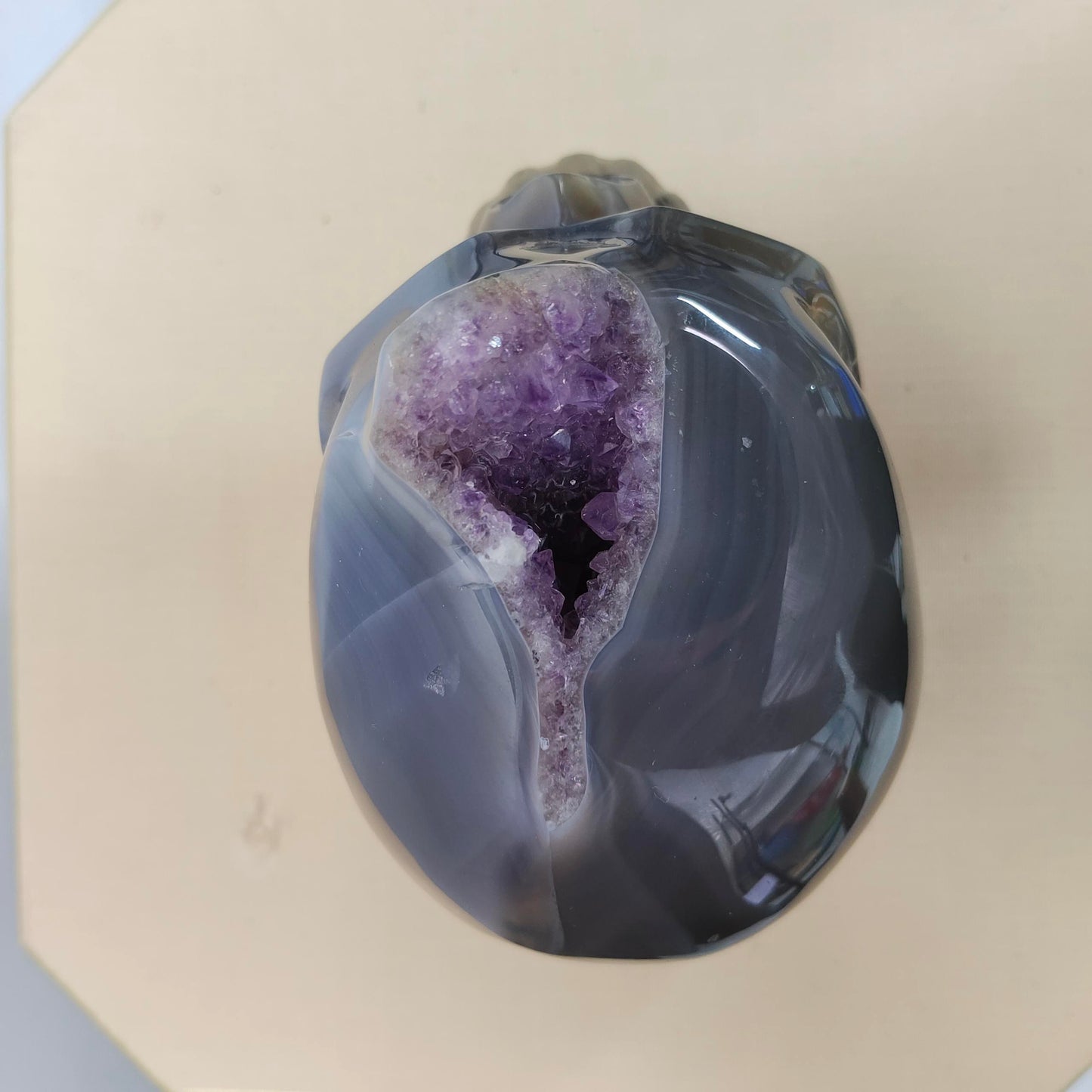 Amethyst Druzy Agate Skull