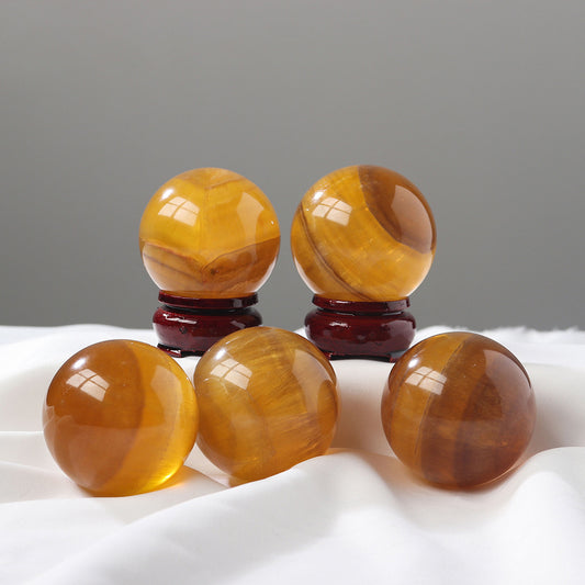 Yellow Fluorite Sphere-live