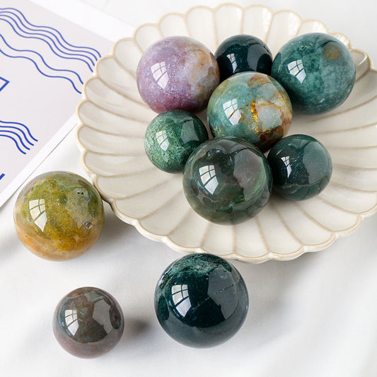 Ocean jasper sphere-live