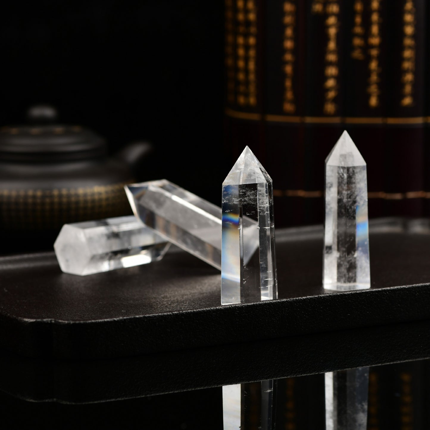 Clear quartz tower-live