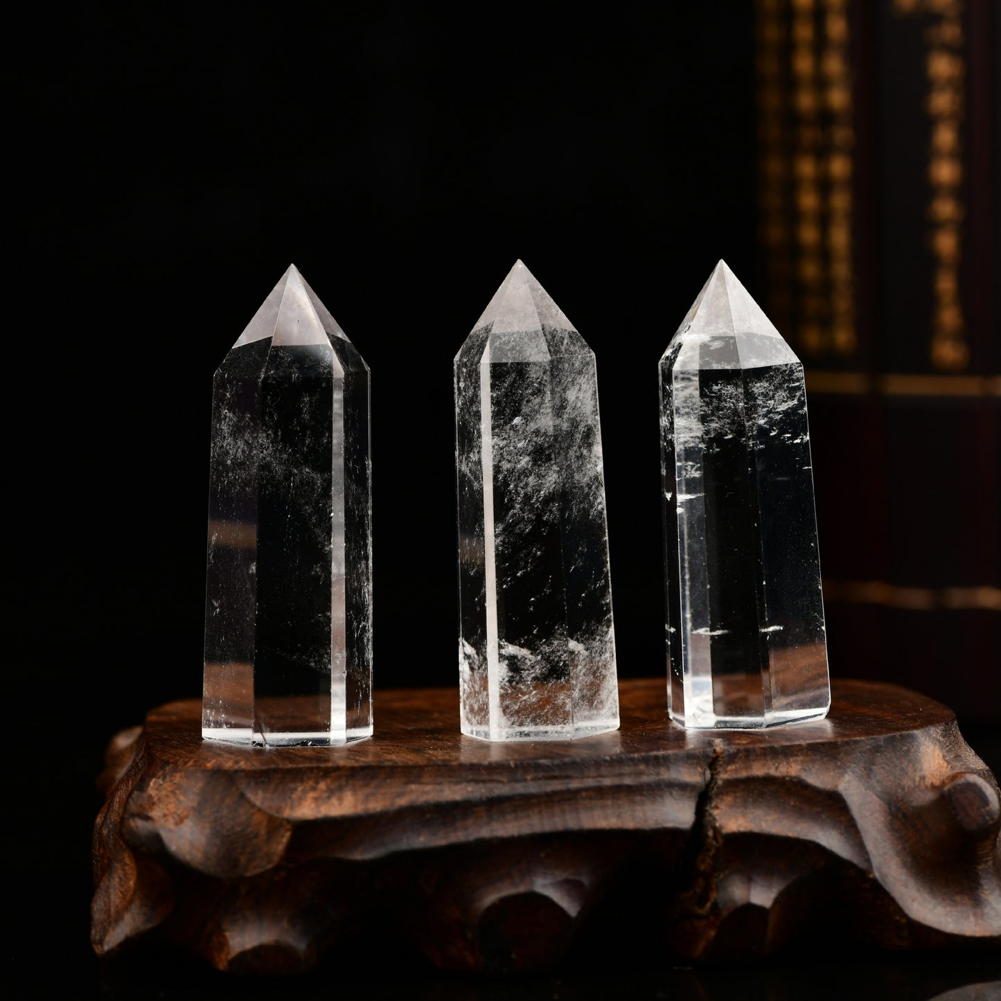 Clear quartz tower-live