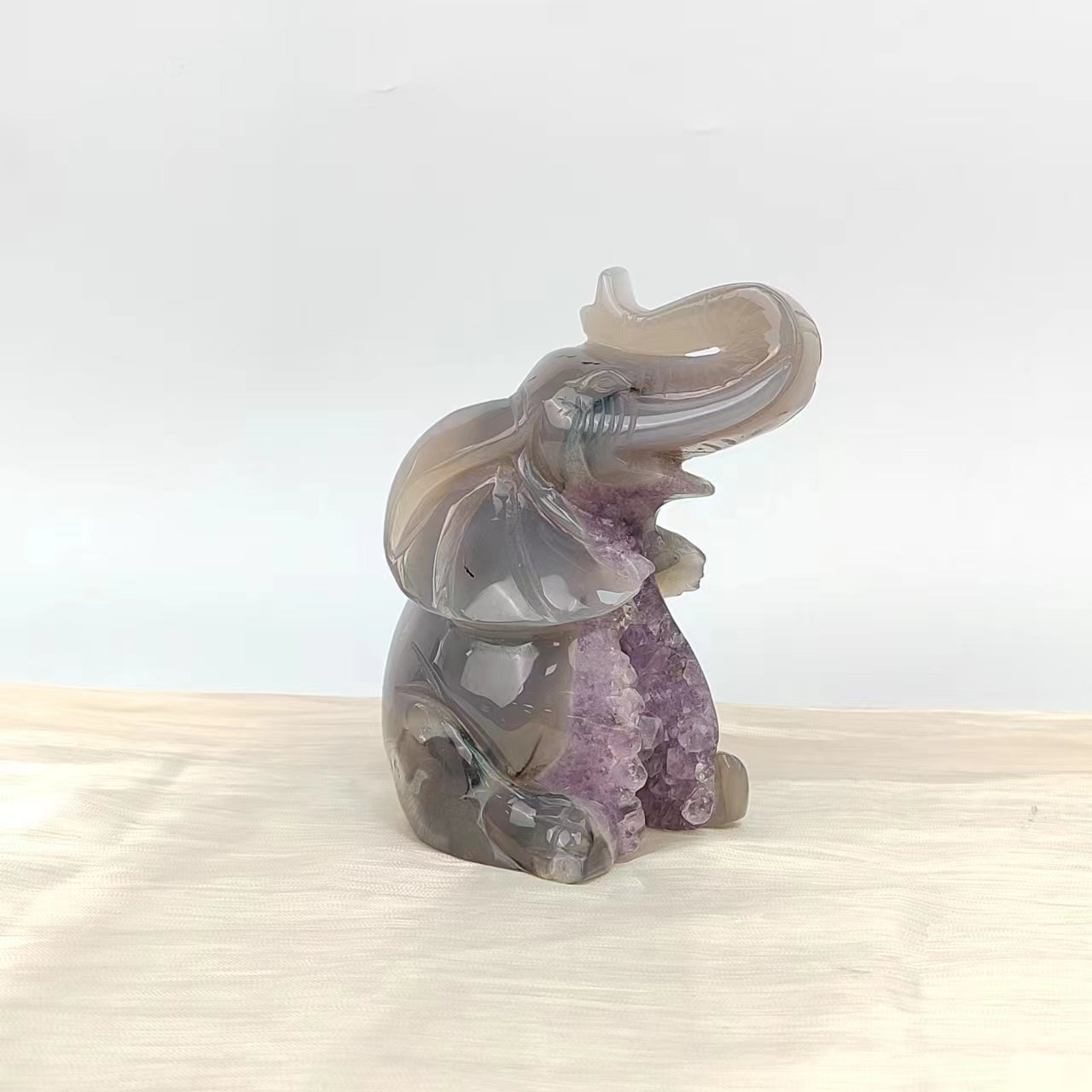 Amethyst druzy agate elephant