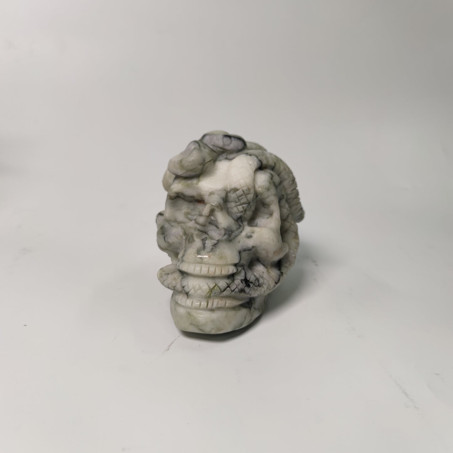 White calcite skull