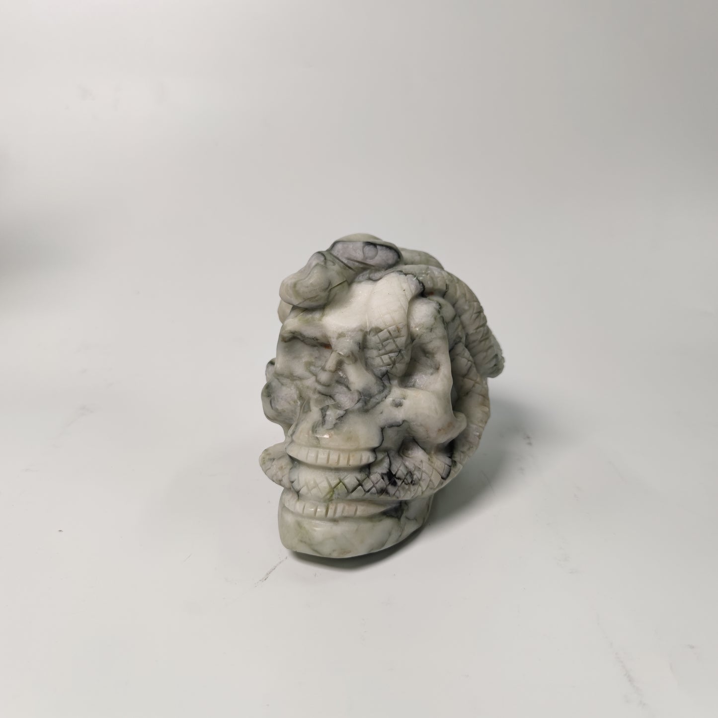 White calcite skull