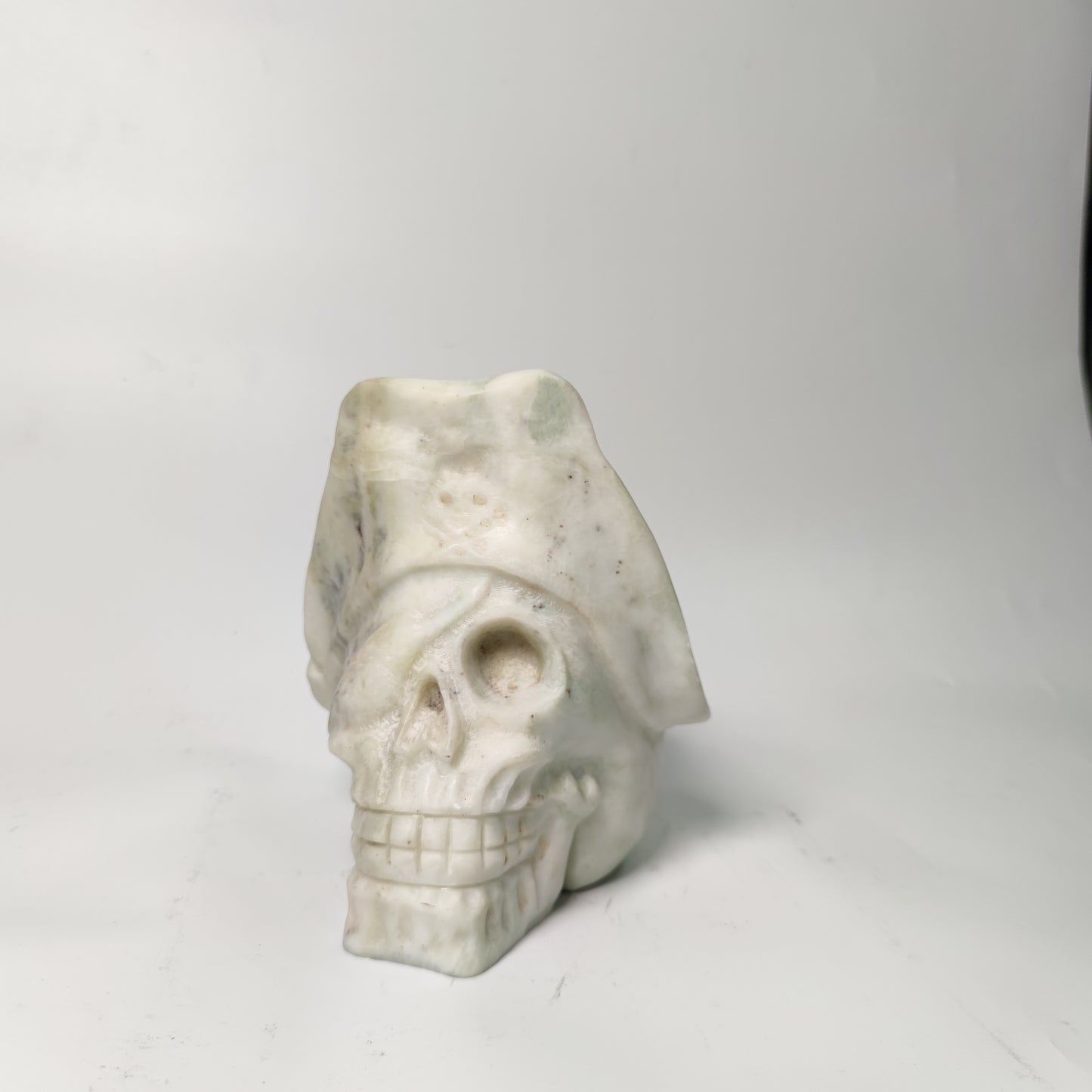 White calcite skull