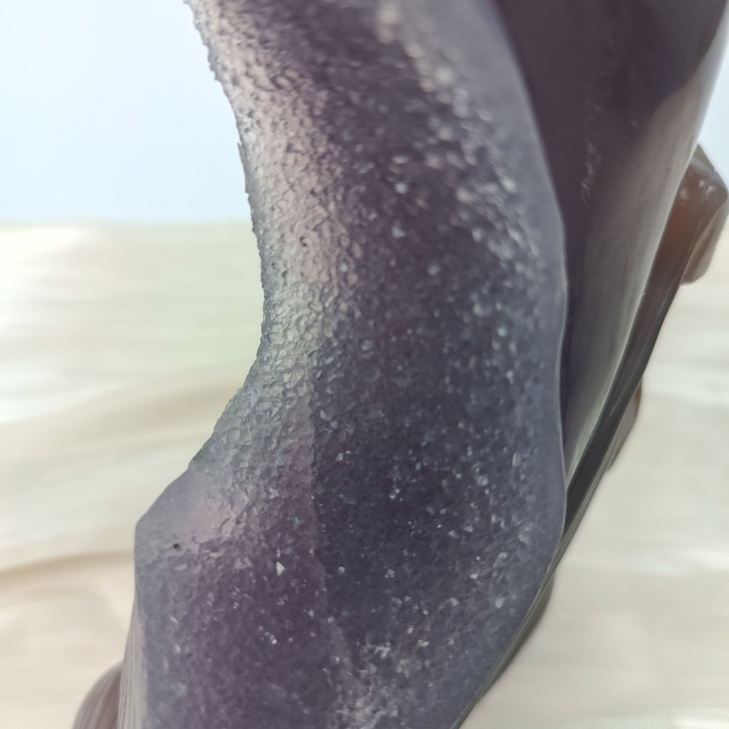 Agate dolphin with druzy body