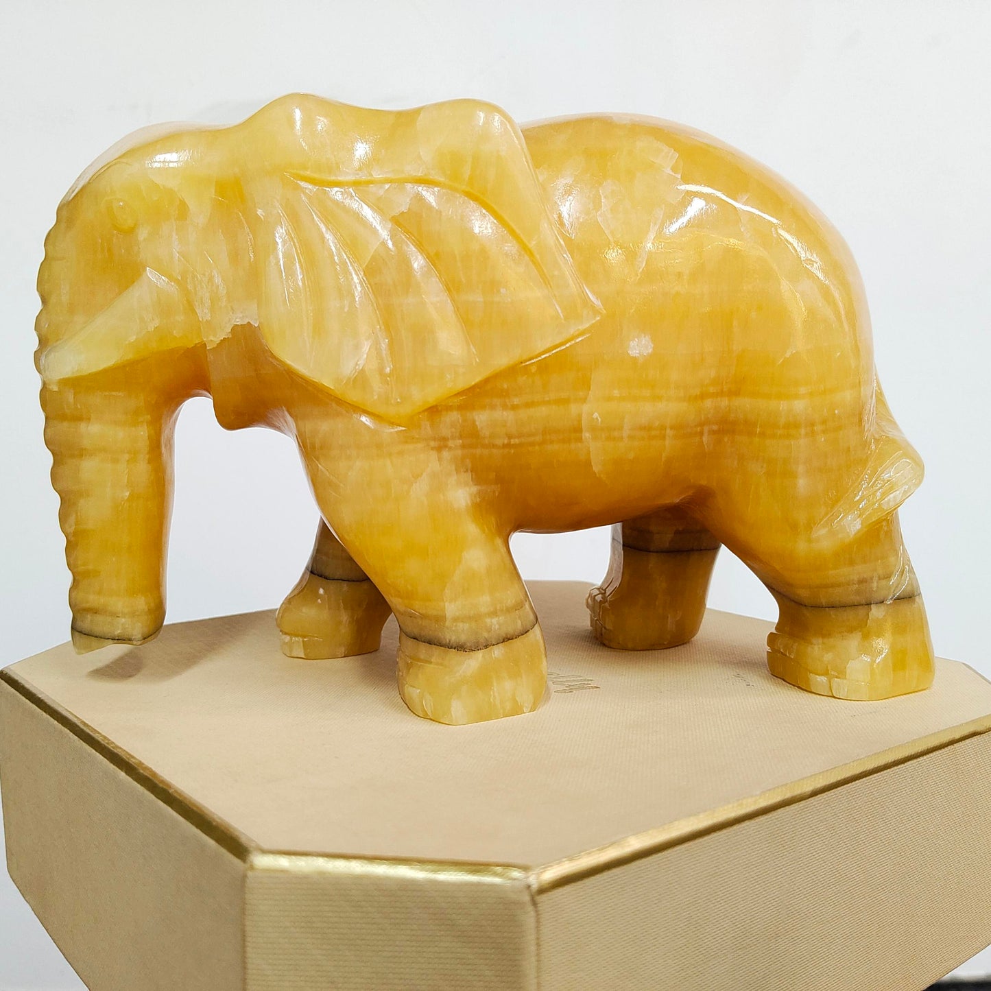Honey Calcite Elephant