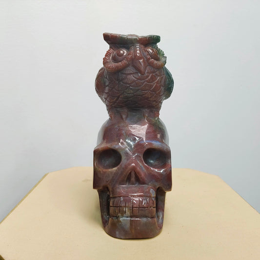 Ocean Jasper Owl & Skull