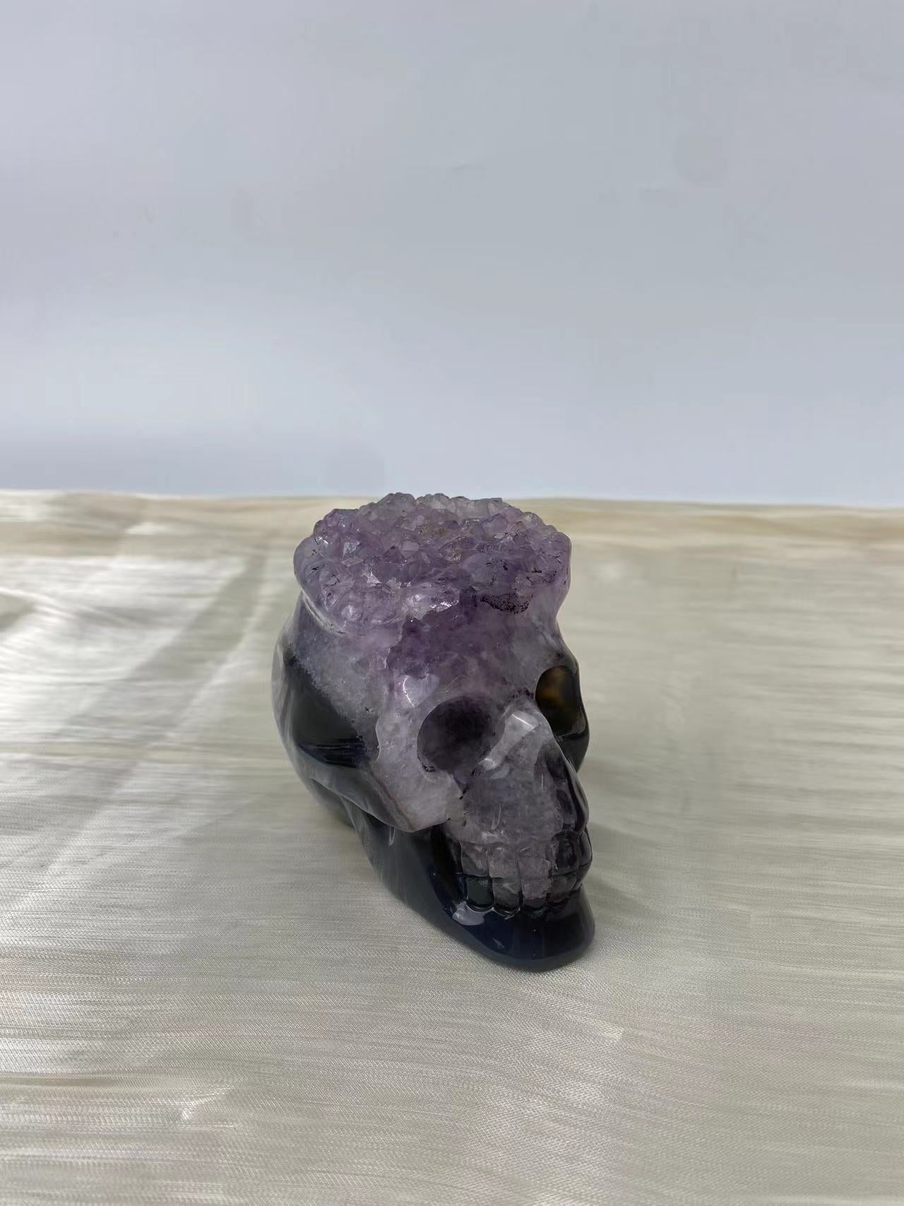 druzy agate skull