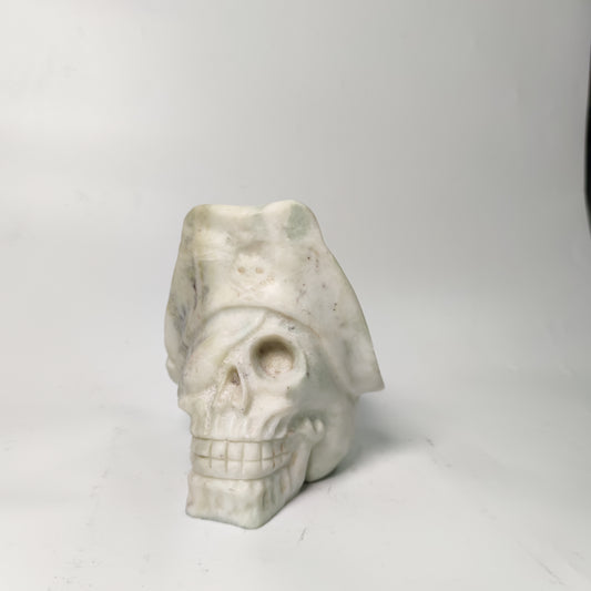White calcite skull