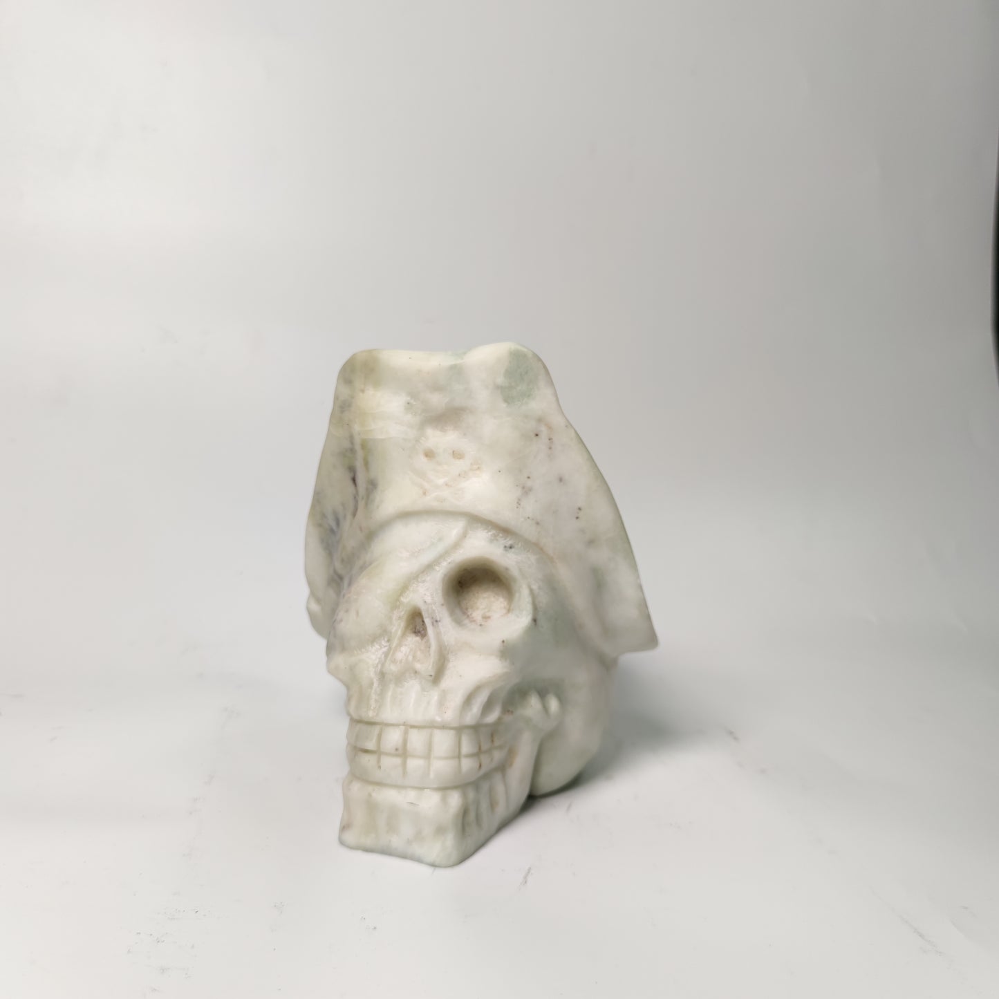 White calcite skull