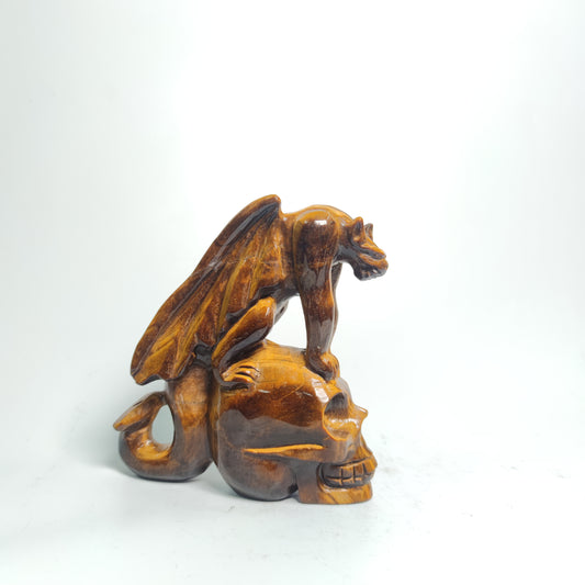 Tiger eye’dragon skull